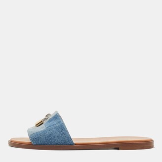 Sandals Louis Vuitton Blue size 37 EU in Suede - 30563960