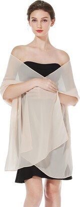 BEAUTELICATE Chiffon Shawl and Wraps Lightweight Scarfs Stole Silk Feeling Sheer Cover Up For Women Summer Wedding Bridesmaids Evening(Widen - Pale Pink)