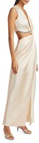 Thumbnail for your product : Marina Moscone Sleeveless Twist Satin Gown