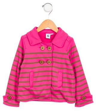 Petit Bateau Girls' Knit Double-Breasted Jacket
