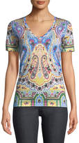 Thumbnail for your product : Etro Short-Sleeve V-Neck Paisley Printed T-Shirt