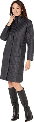 Eileen Fisher High Collar Knee Length Coat