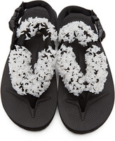 Thumbnail for your product : Cecilie Bahnsen Black & White Suicoke Edition Floral Sandal