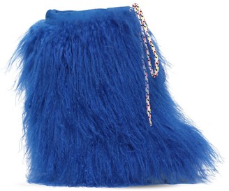 blue fur boots