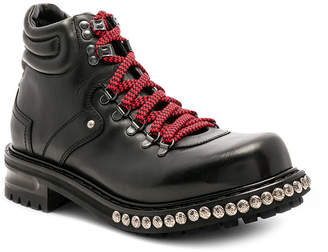 Alexander McQueen Leather Lace-Up Boots