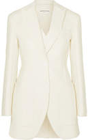 Sonia Rykiel - Convertible Leather-trimmed Cotton-twill Blazer - White