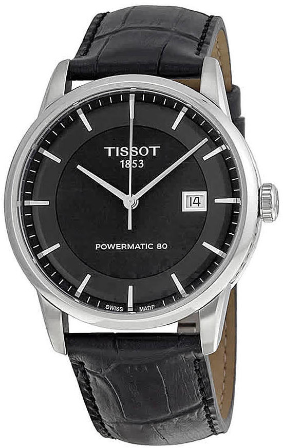Tissot Luxury Powermatic 80 Black Dial Men's Watch T0864071605100 -  ShopStyle