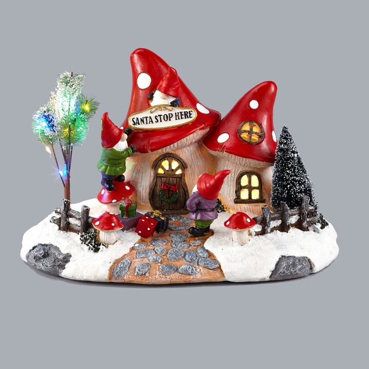 The Lakeside Collection Lakeside Tiny Gnome Village Miniature House Figurine, Christmas Decor