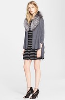Thumbnail for your product : Alice + Olivia 'Izzy' Cascade Cardigan with Detachable Genuine Fox Fur Collar