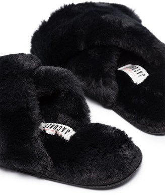 SLEEPING WITH JACQUES Faux-Fur Flat Slippers