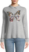 Thumbnail for your product : LISA TODD Sequined Butterfly Cashmere Turtleneck Sweater