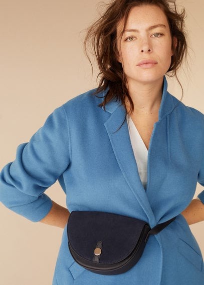 mango leather flap bum bag