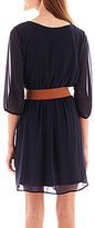 Thumbnail for your product : JCPenney BY AND BY by & by 3/4-Sleeve Belted Dress