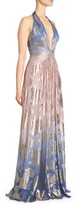 Thumbnail for your product : ZUHAIR MURAD Typhoon Deep-V Metallic Ombre Gown