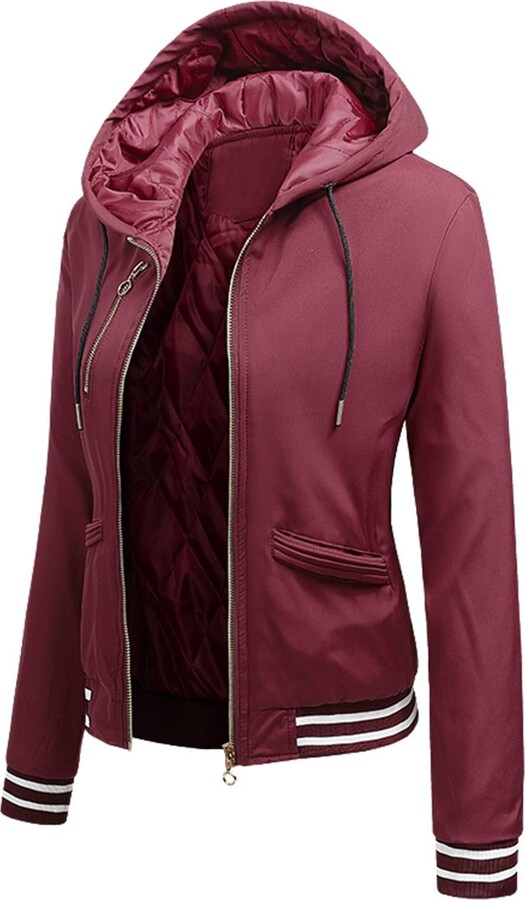 MODSGUE Women's Biker Jacket Long Sleeve Bomber Jacket Classic Pilot