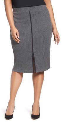 Plus Size Women's Mblm By Tess Holliday Rib Knit Pencil Skirt