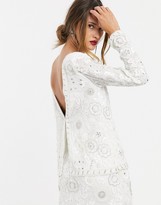Thumbnail for your product : ASOS EDITION floral embellished v back top
