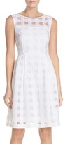 Thumbnail for your product : Ellen Tracy Petite Women's Windowpane Check Fit & Flare Dress