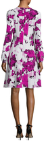 Thumbnail for your product : Oscar de la Renta Wool Printed Pleated Fit And Flare Dress