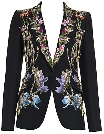 floral embroidered blazer