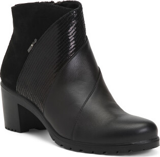 Leather Comfort Heel Booties for Women | Leather/Man-Made Sole/Suede