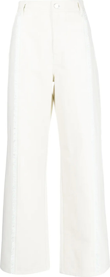 Dion Lee Frayed Two Tone wide-leg jeans
