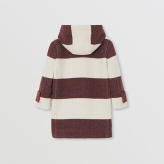 Burberry Childrens Striped Technical Wool Duffle Coat