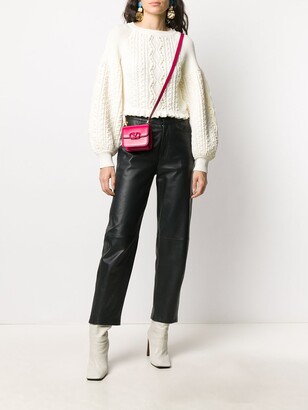 Ports 1961 Balloon-Sleeve Cable Knit Sweater
