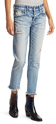 Moussy Vintage Kelley Mid-Rise Tapered Ankle Distressed Jeans