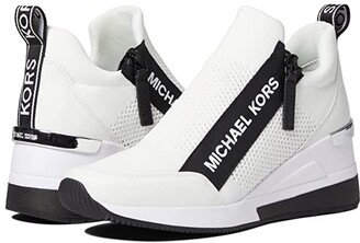 black wedge heel trainers