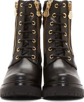 Thumbnail for your product : Moncler Black Leather Lace-Up Vivianne Boots