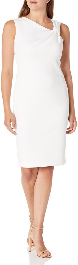 Calvin Klein Women's Sleeveless Asymmetric Knot Neck Sheath Dress -  ShopStyle