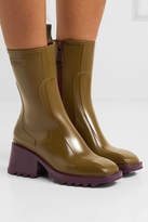 Thumbnail for your product : Chloé Betty Two-tone Rubber Ankle Boots - Army green