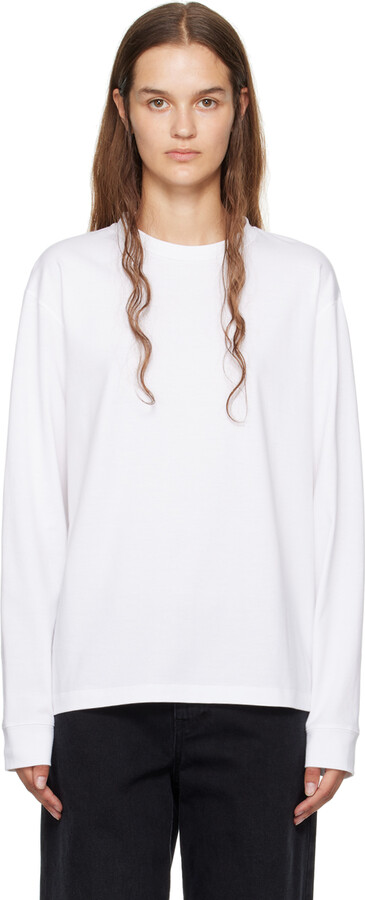 The Row White Ciles R Long Sleeve T-Shirt