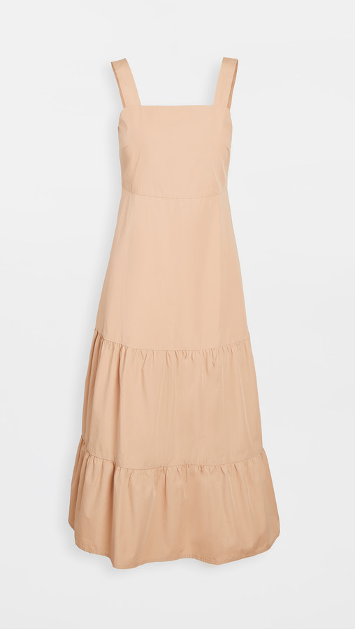 madewell cami tier midi dress
