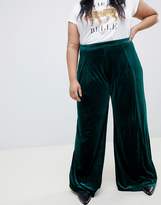 Thumbnail for your product : Glamorous Curve high waist wide leg pants in luxe velvet