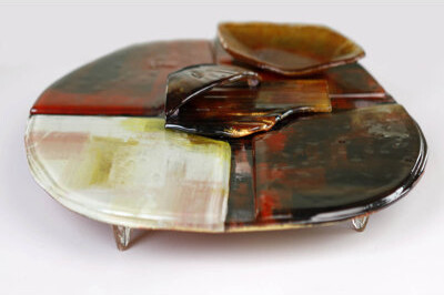 Jasmine Art Glass Cheese Plate