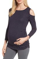 Thumbnail for your product : Isabella Oliver Jennifer Dot Cold Shoulder Maternity Top