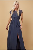 Thumbnail for your product : Little Mistress Bridesmaid Sonja Gunmetal Lace Maxi Dress