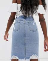 Thumbnail for your product : Missguided Tall distressed denim skirt
