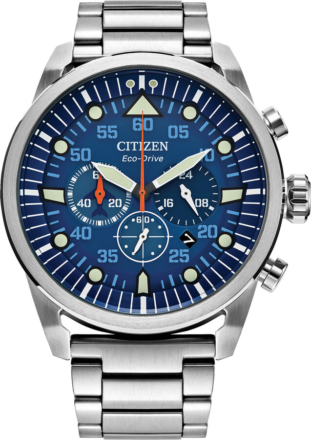 Zales Men's Citizen EcoDrive® Weekender Chronograph Watch with Blue Dial (Model Ca421172L