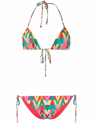 Valentino Printed Cotton And Silk Beach Cover-up Womens Beachwear and swimwear outfits Valentino Beachwear and swimwear outfits 