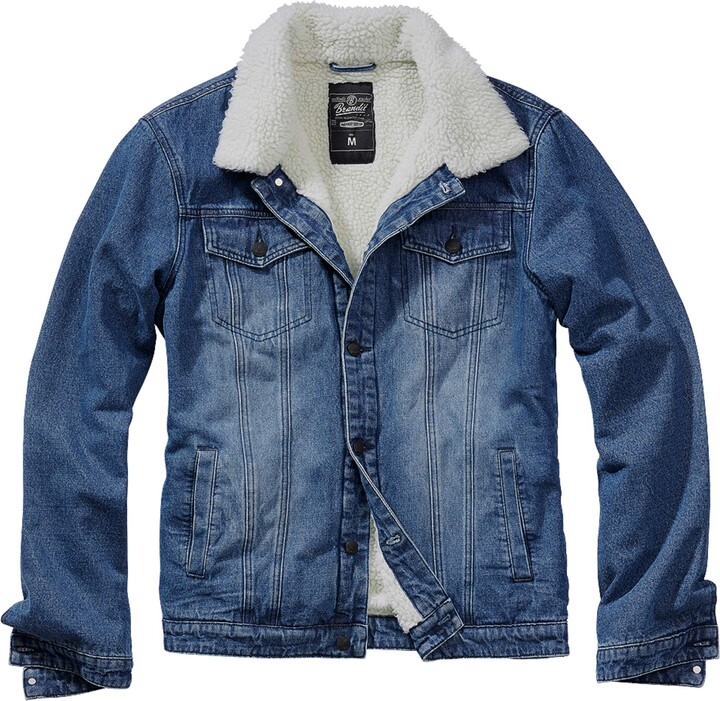 denim fleece jacket men's