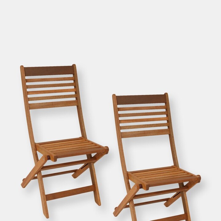 Sunnydaze Decor Patio Chair Folding Wooden Meranti Teak Oil Seat