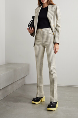 Acne Studios Double-breasted Striped Wool And Cotton-blend Blazer