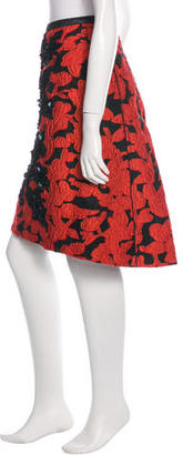 Oscar de la Renta Embellished A-Line Skirt