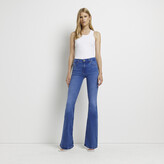 Thumbnail for your product : Kind Society River Island Womens Blue Mid Rise Flared Jeans