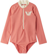 Thumbnail for your product : Mini Rodini Kids Pink Swan UV One-Piece
