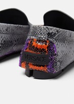 Thumbnail for your product : Versace Python Greca Print La Medusa Loafers