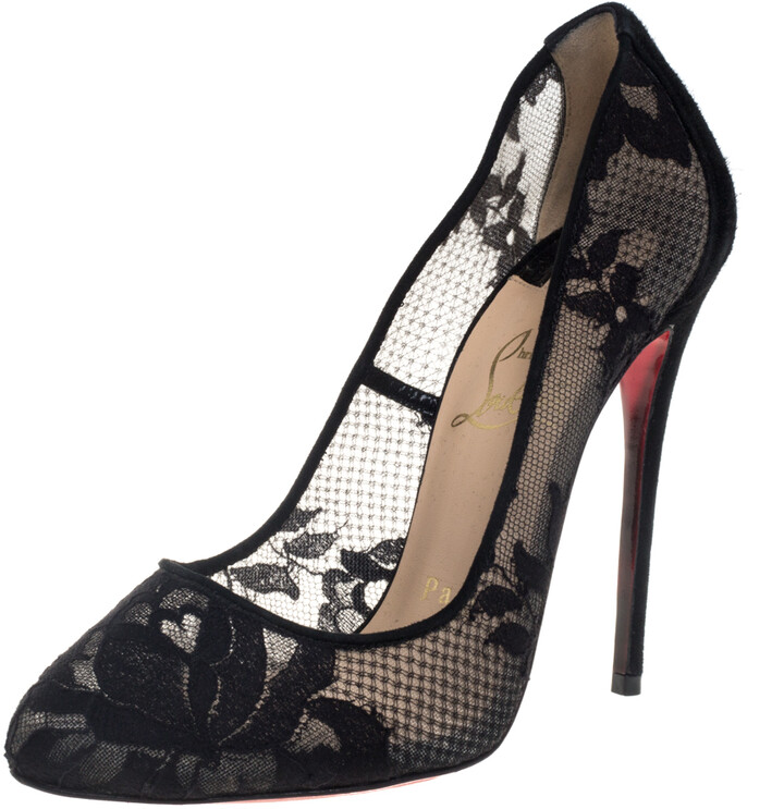 christian louboutin lace pumps